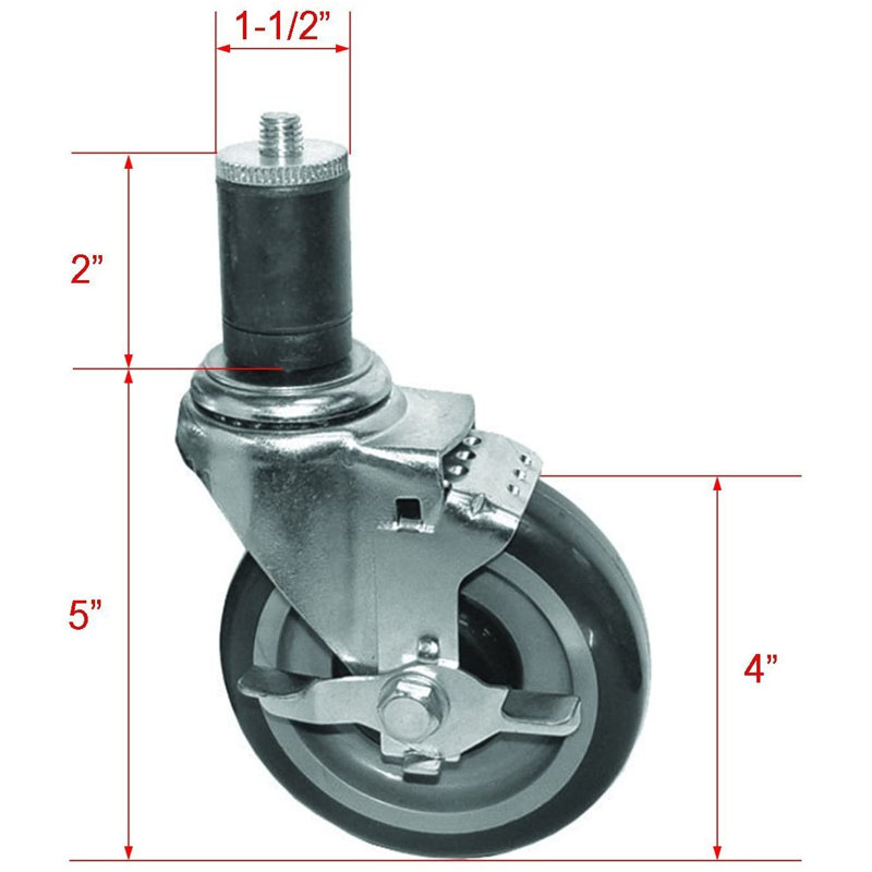 DuraSteel 4 Piece Expanding Stem Caster Wayfair